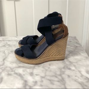 Tory Burch Crossover Wedge Espadrilles